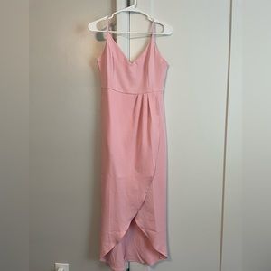 Amazon pink midi bridesmaid / wedding guest dress
